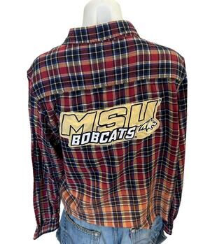 Montana State University Bobcats Plaid Flannel Shirt XL Football MSU Tailgate
